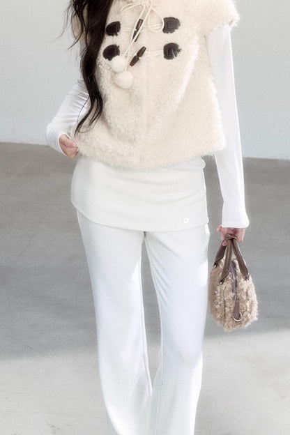 Lace Patchwork Bootcut Pants