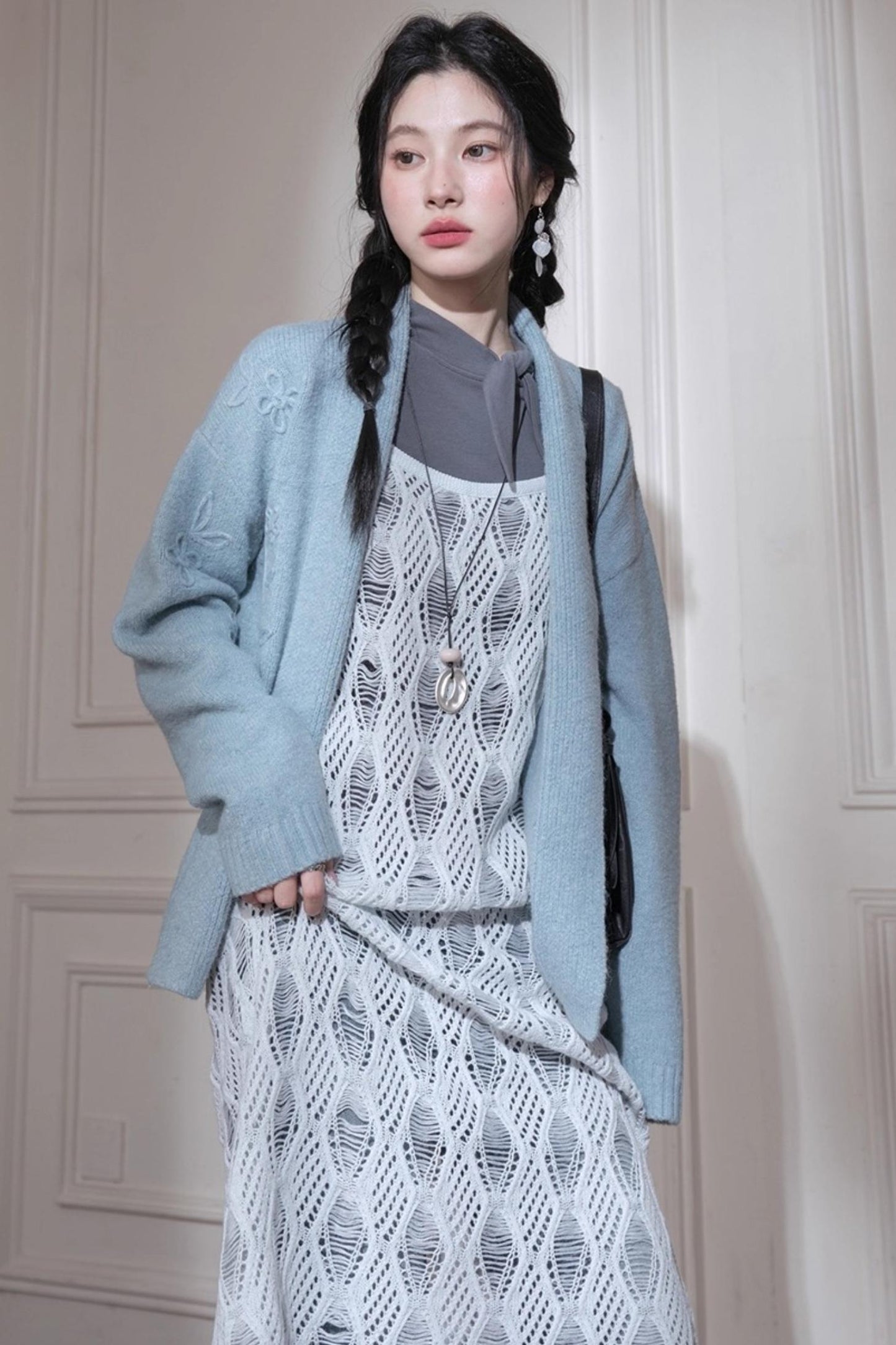 Hand-Cranked Jacquard Woolen Sweater Set