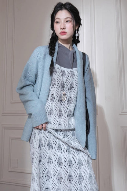 Hand-Cranked Jacquard Woolen Sweater Set