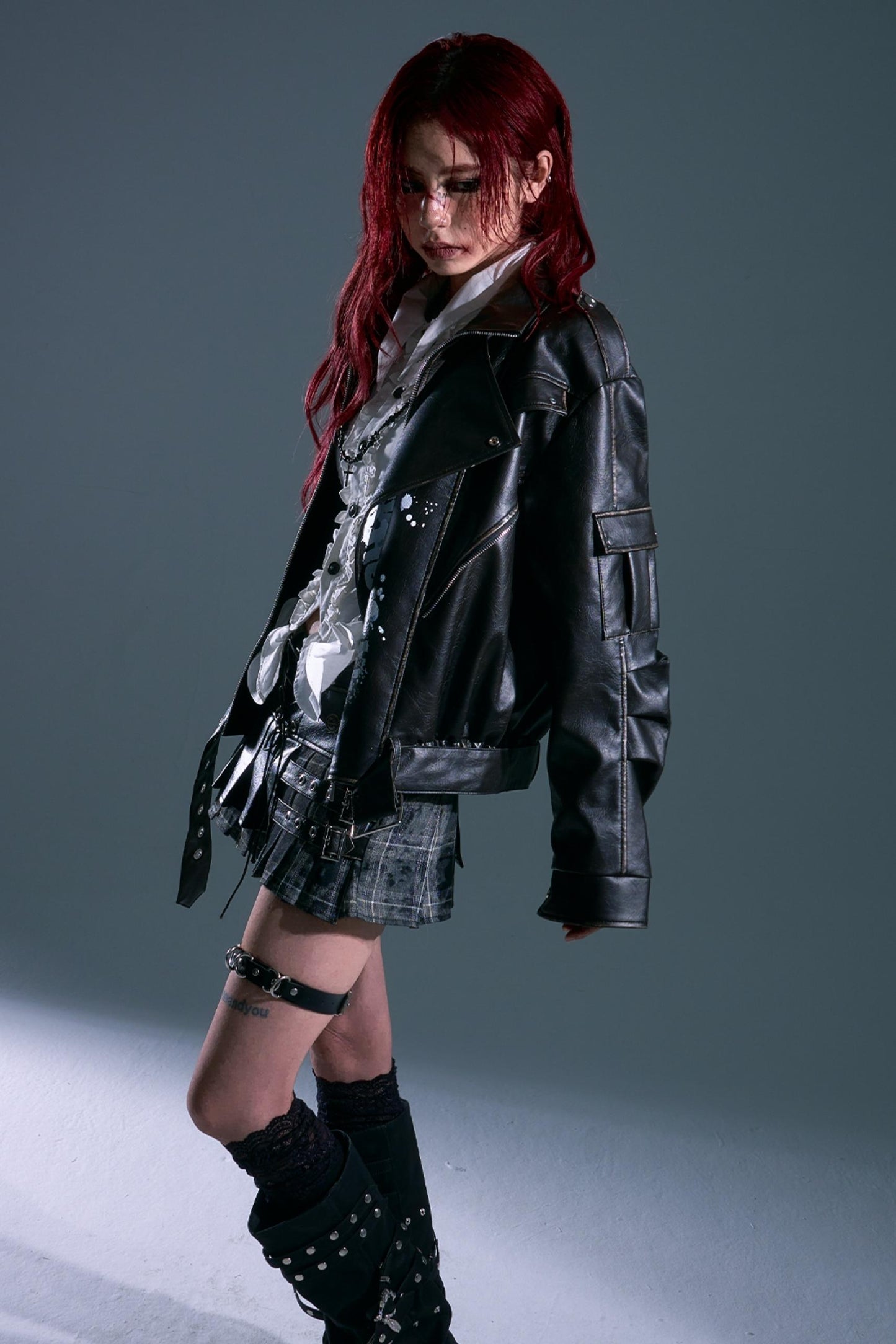 Vintage Distressed Printed Shawn Jacket