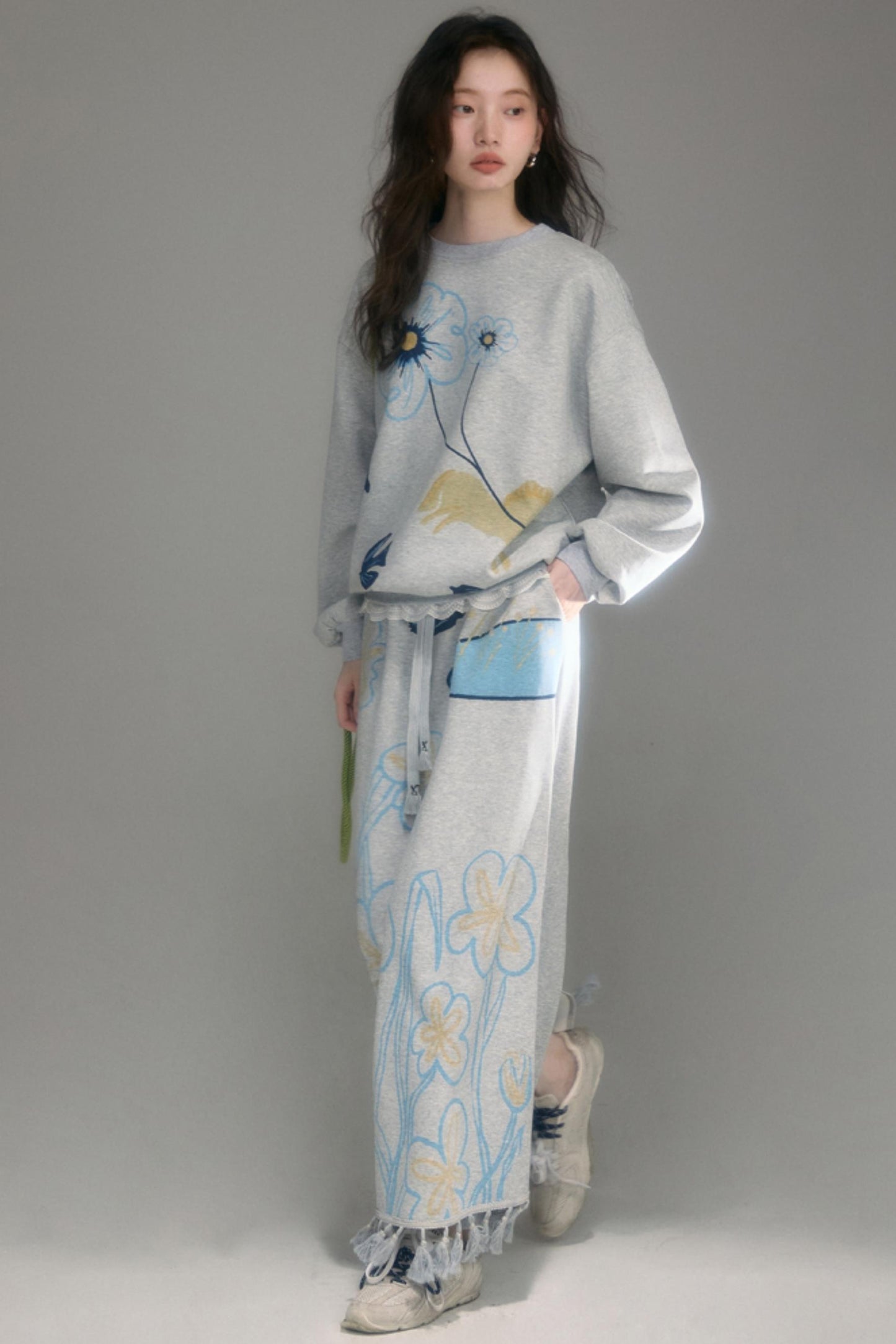 Flying Bird Print Skirt