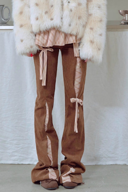 Corduroy Patchwork Flared Pants