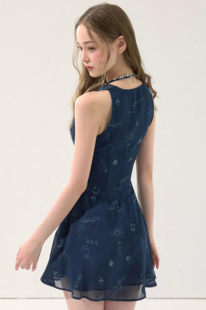 Sweet Pink Floral Chiffon Dress