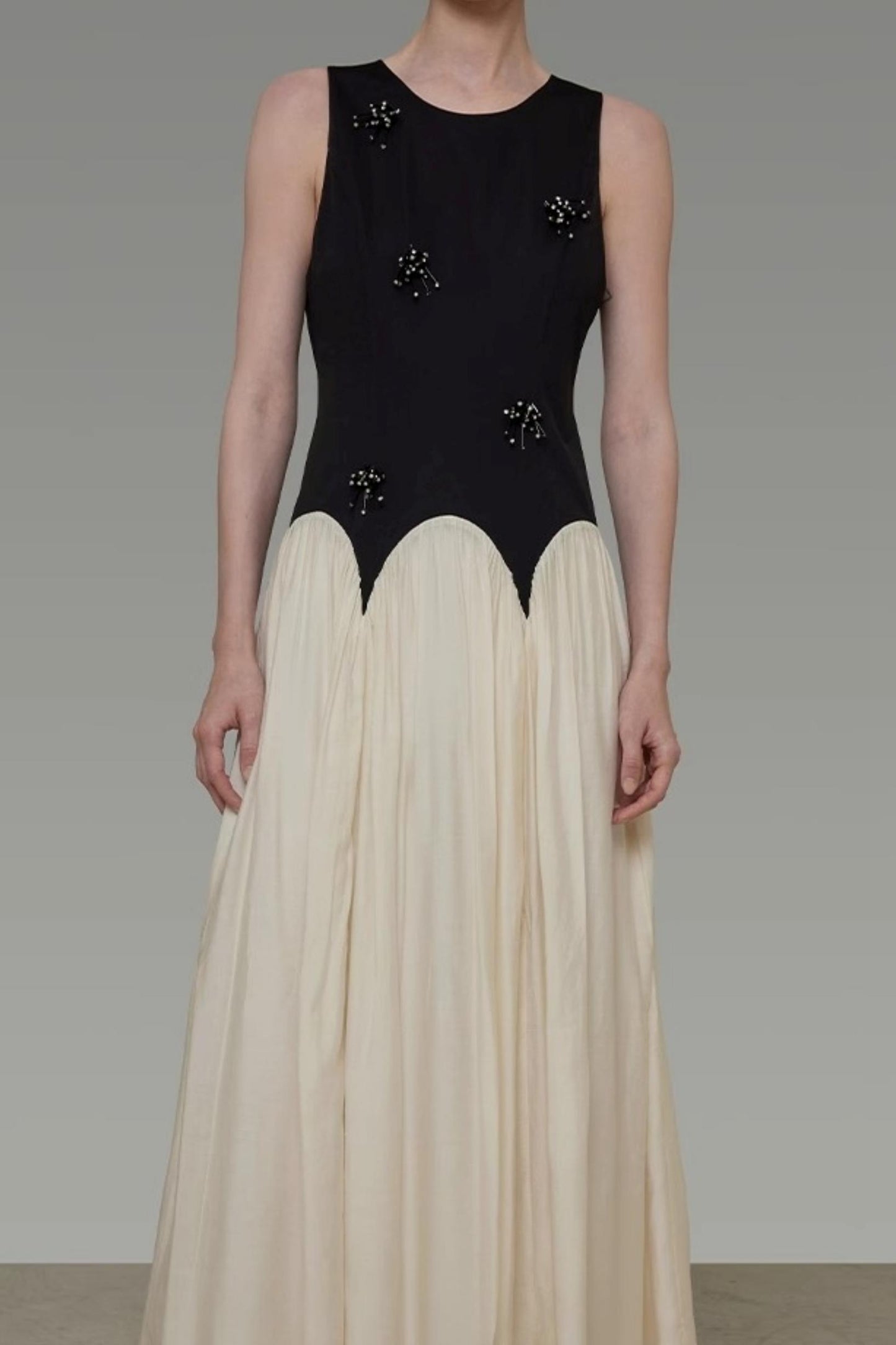 Color Clash Beaded Summer Dress