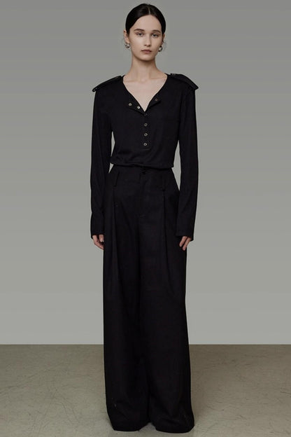 Versatile V-Neck Knit Top