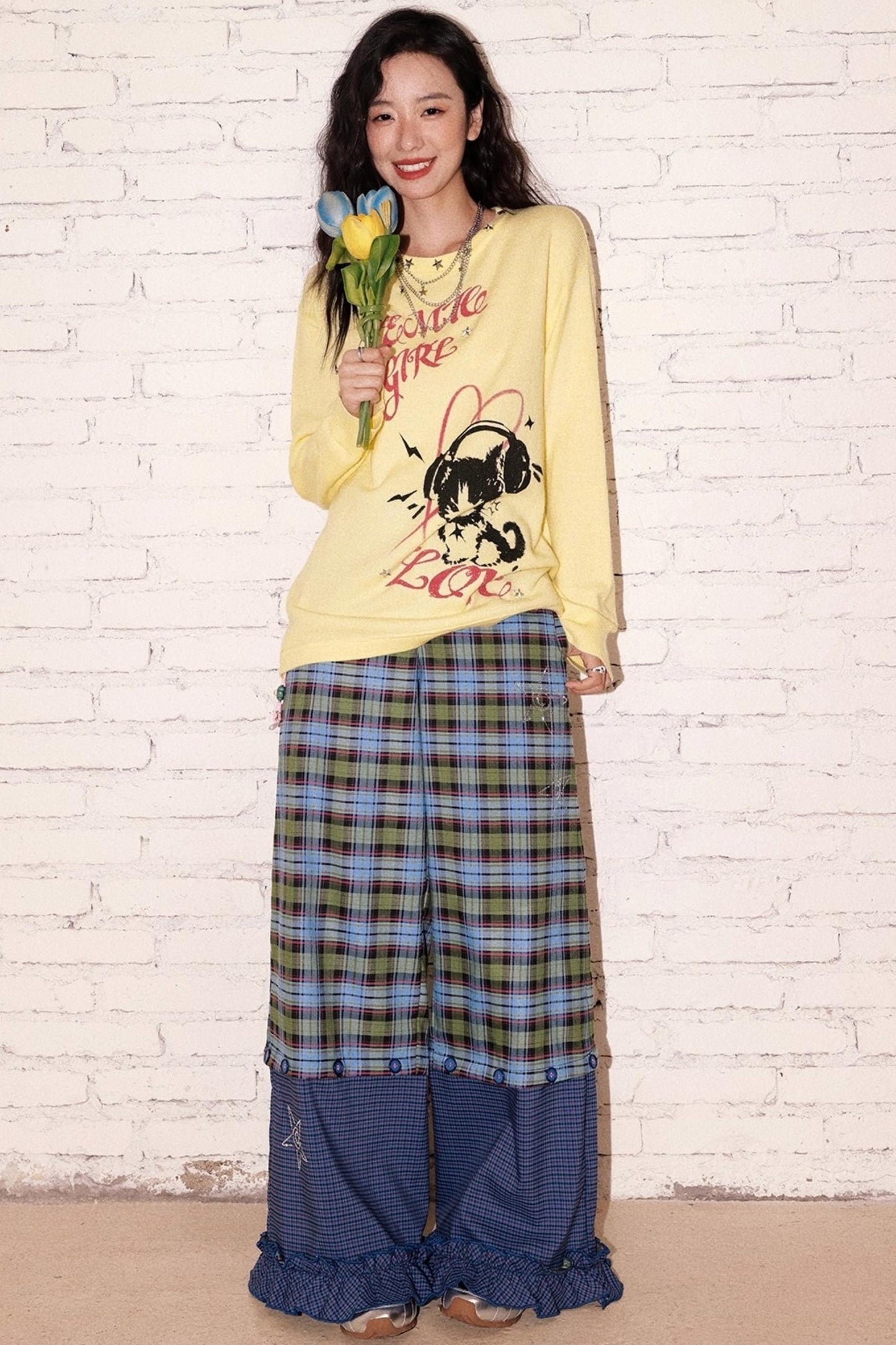 Kitten Note Knitted Sweater