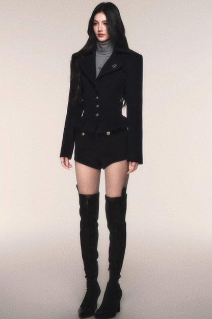 Retro Navy Wool Blazer Set-Up