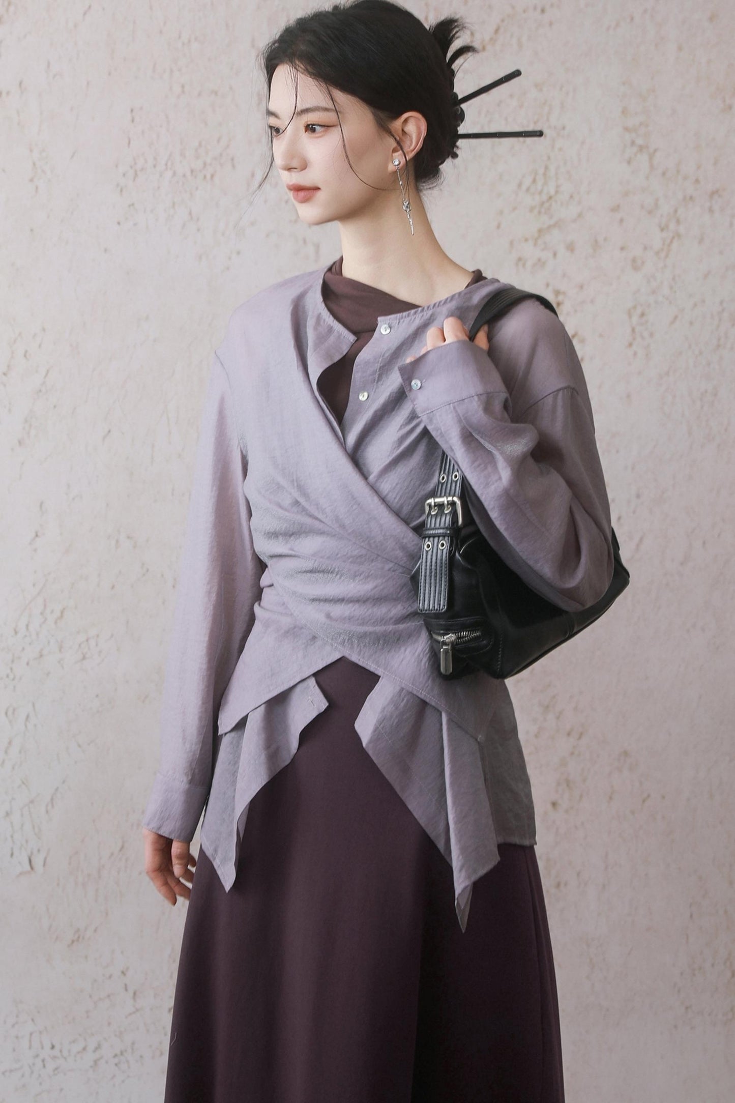 Elegant Purple Vest Dress