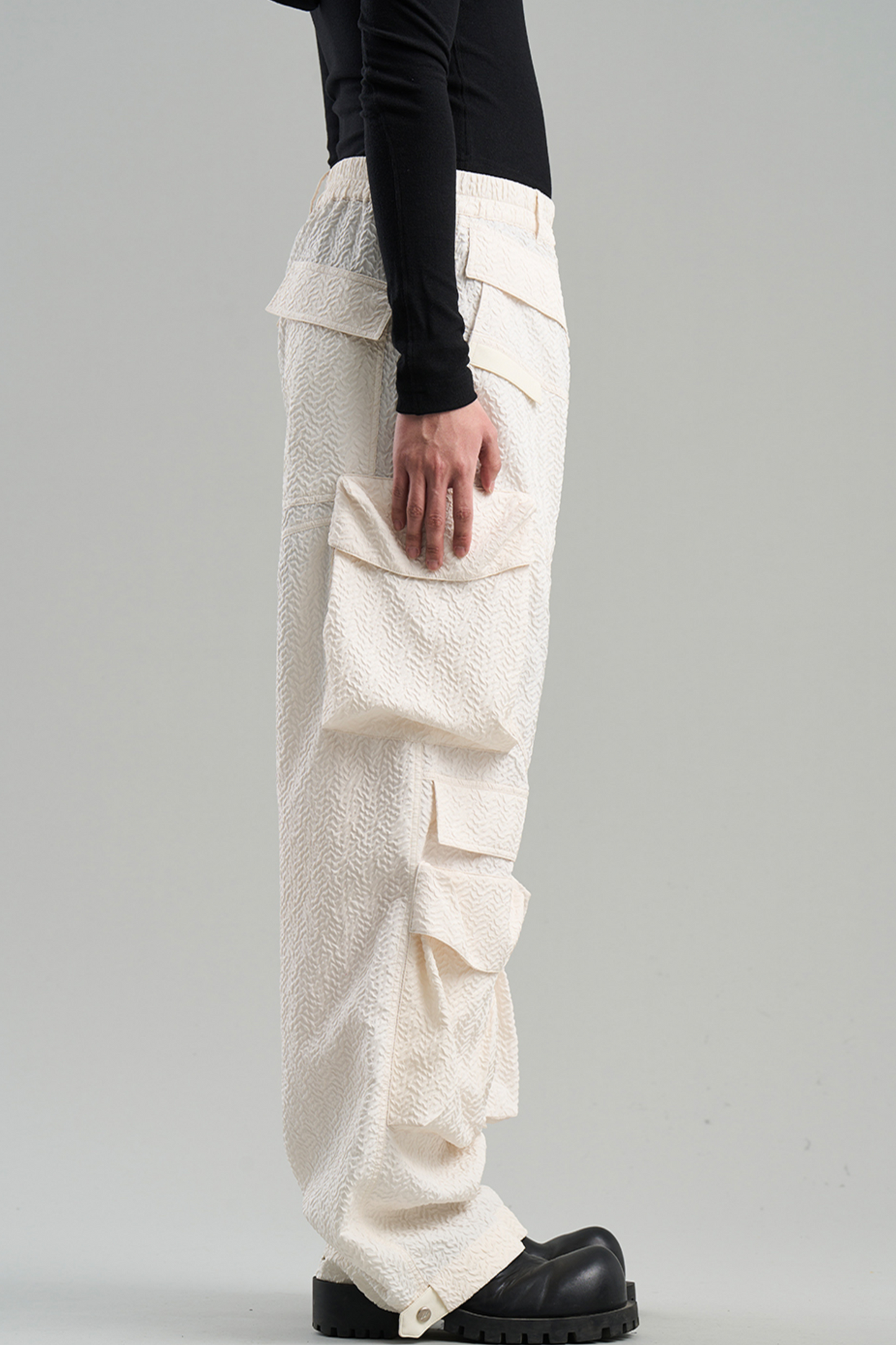Textured Pocket Work Pants
