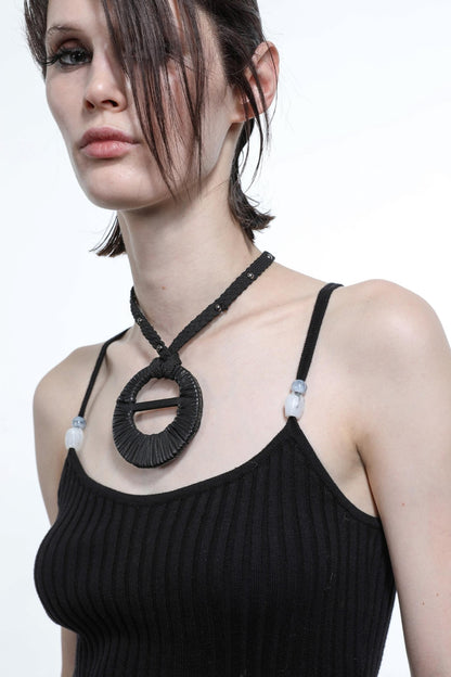 Convincing Wool Knit Halterneck Set-Up