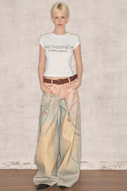 Summer Lace Denim Pants