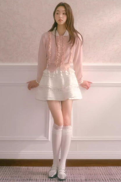 Pink Knitted Cardigan