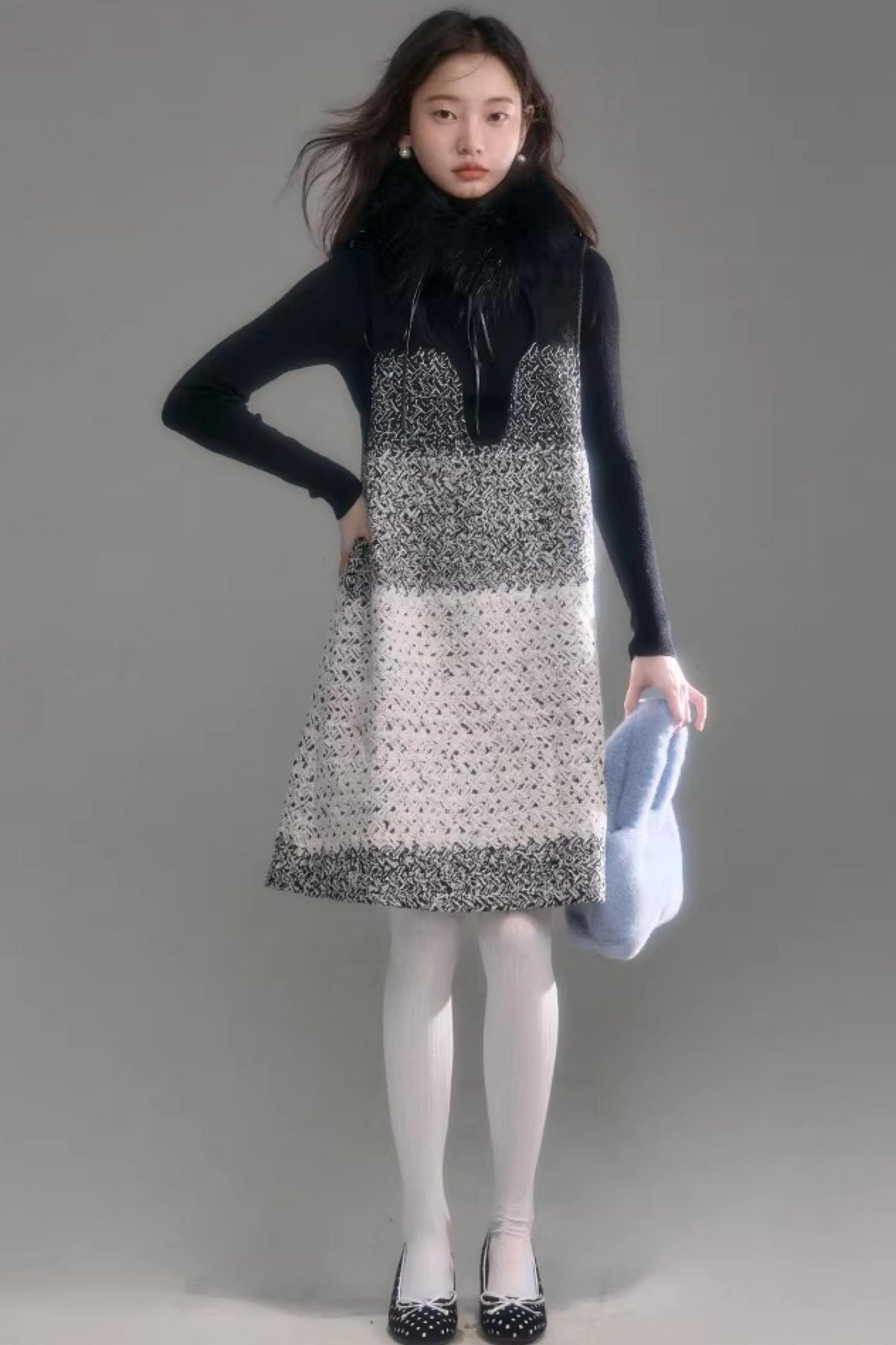 Layered Gradient Woolen Dress