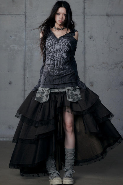 Vintage Punk Hooded Top
