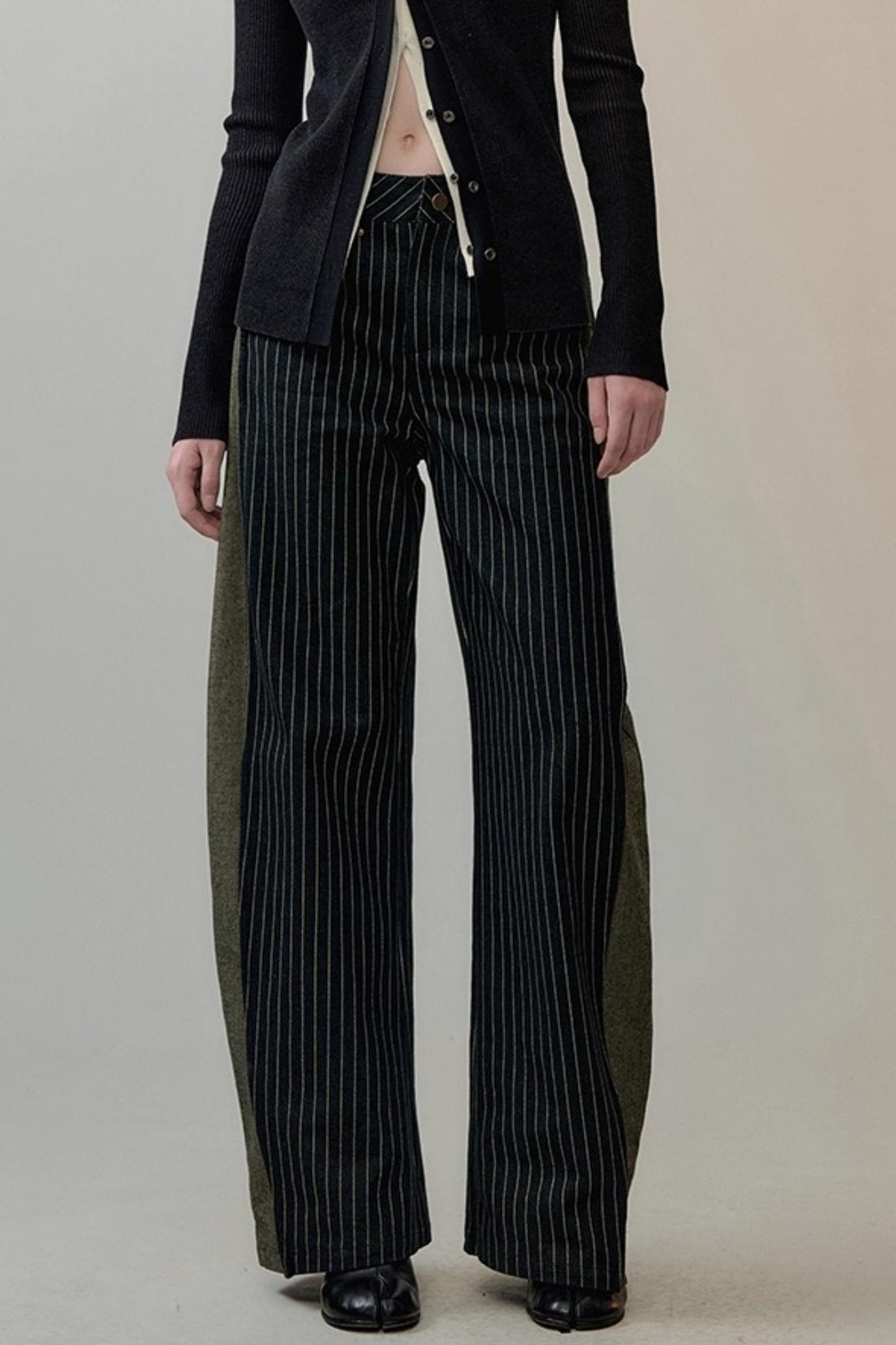 Striped Patchwork Banana Pants