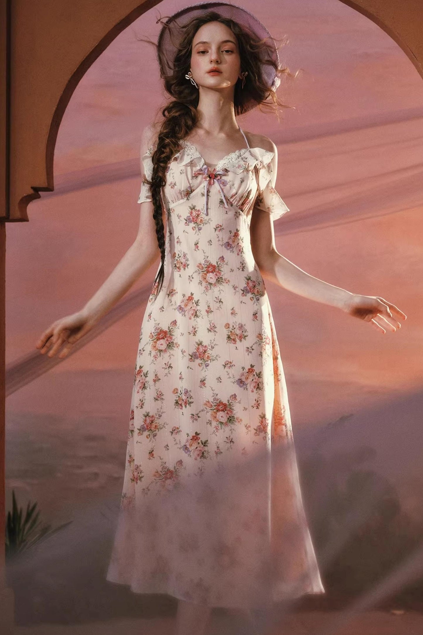 Starry Wisteria Lace Dress