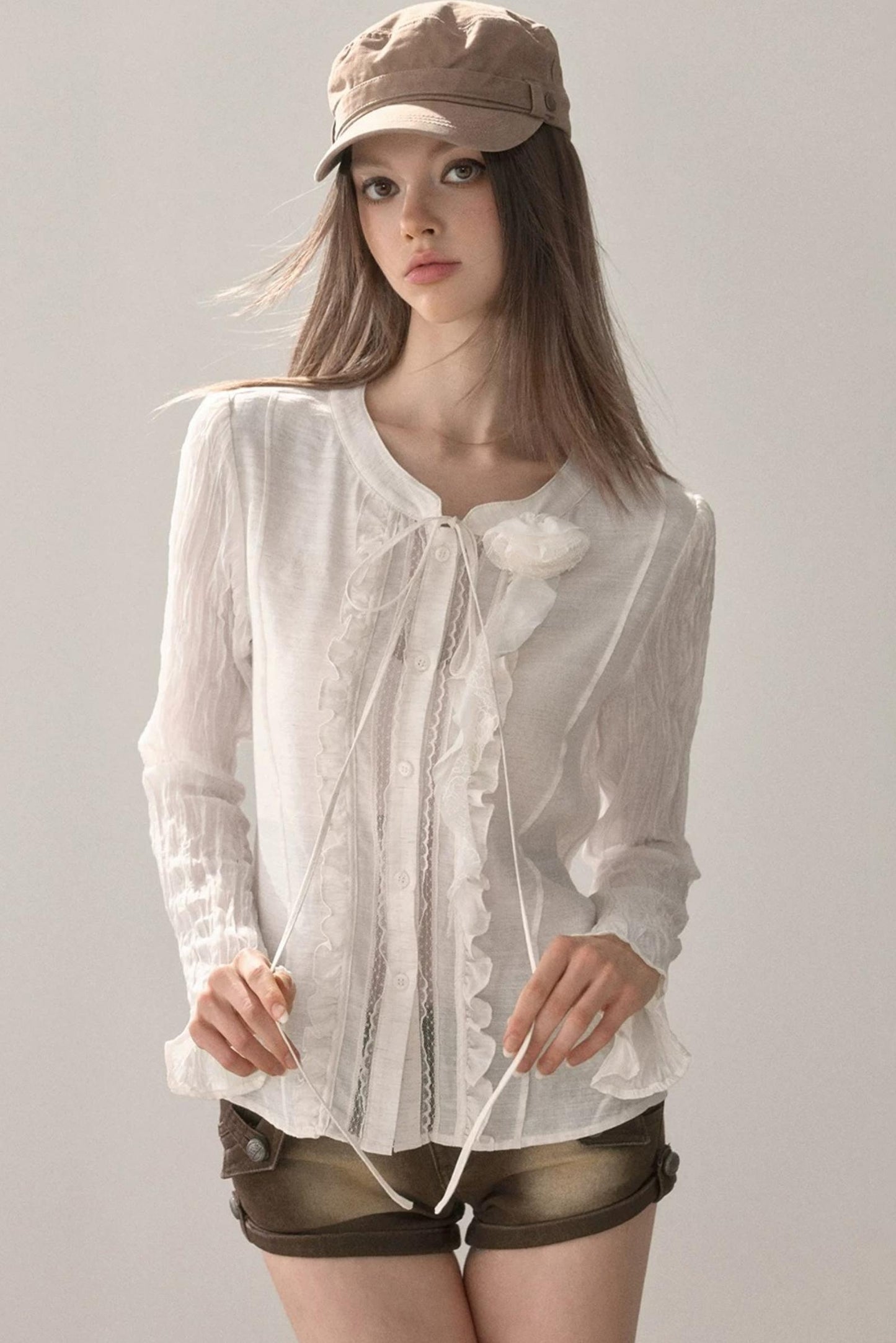 Ruffled Vintage White Shirt
