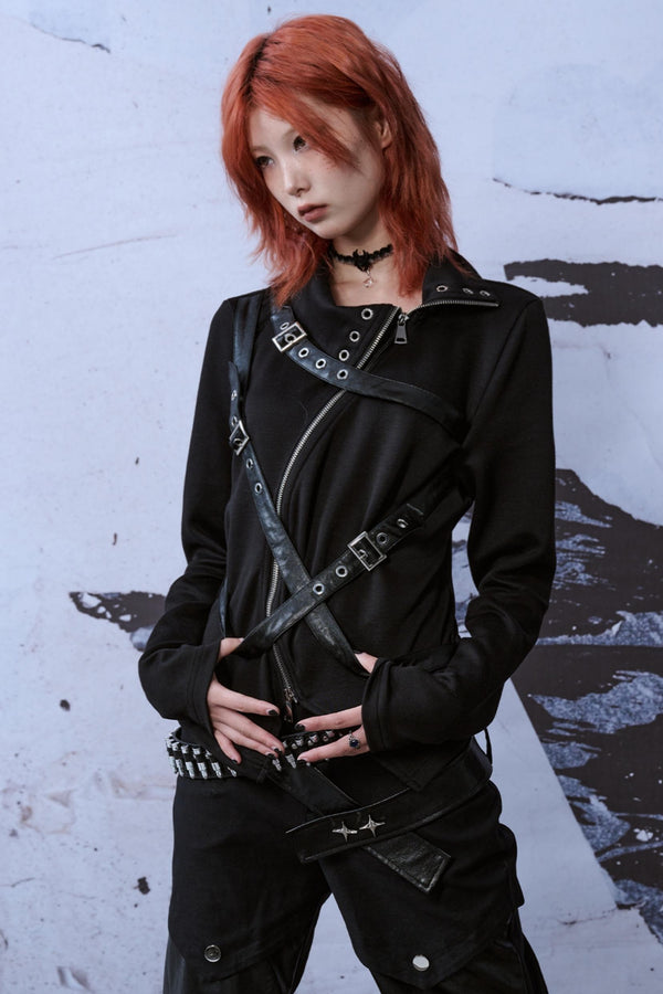 Metallic Turtleneck Knit Top