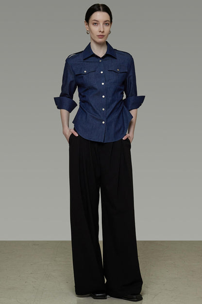 Dark Blue Slim-Fit Shirt