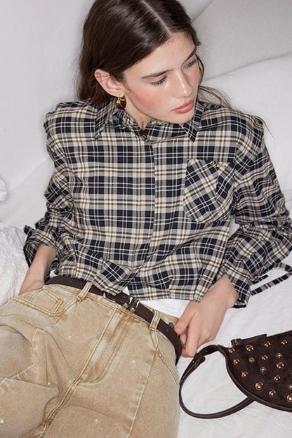 Vintage Plaid Long Sleeve Shirt