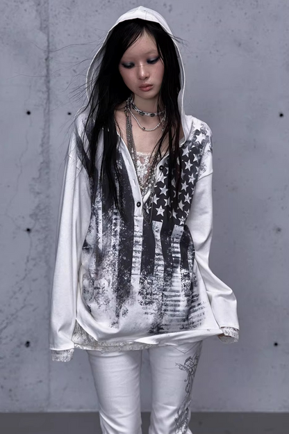 Rebellious Lace Hooded Top