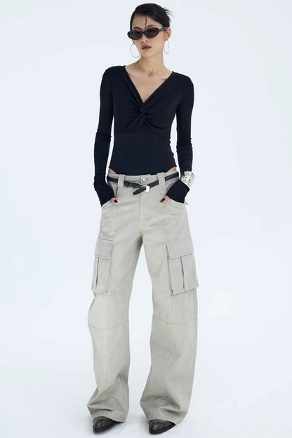 Vintage Glacier Gray Workwear Pants