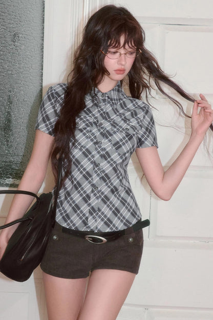 Retro Sweet Striped Short Sleeve Shirt