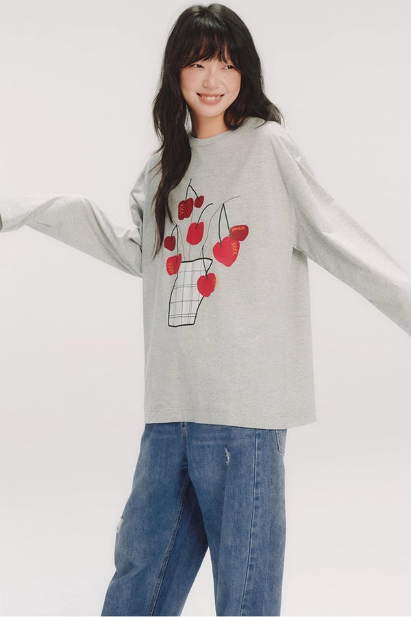 Hand-Painted Cherry Bonsai T-Shirt