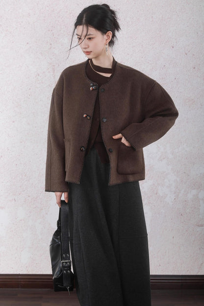 Gray Faux Tweed Warm Bud Skirt