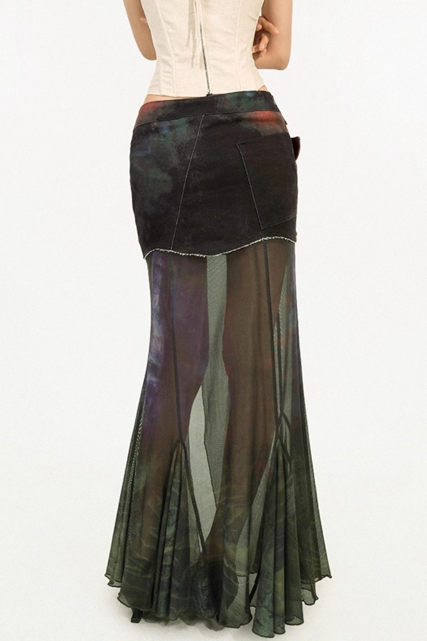 Aurora Mesh Mermaid Tail Skirt