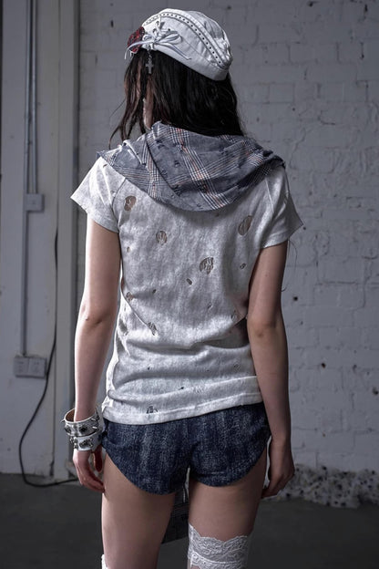 Plaid Layered Punk Street T-Shirt