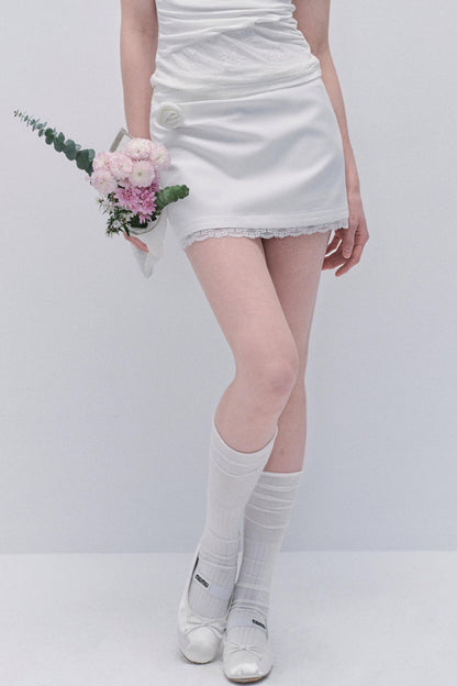 Lace Slash One-Shoulder Spring Skirt Set-Up