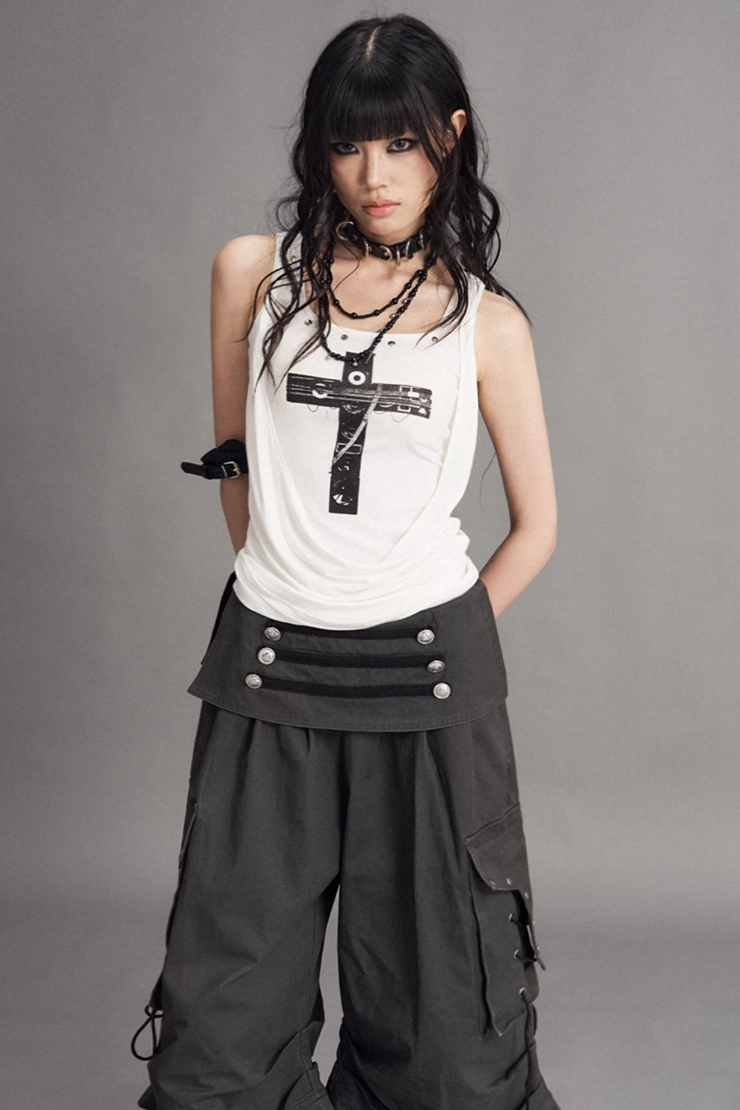 gilet street punk con croce