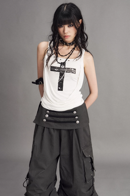 gilet street punk con croce