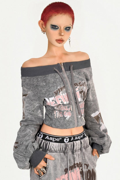 Cool Retro Punk Girl Sweatshirt