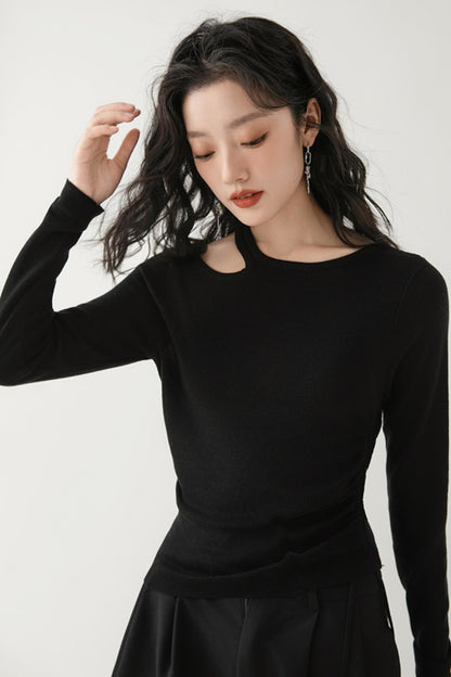 Drawstring Knitted Base Layer Top