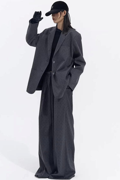 Retro Gray-Red Polka Dot Trousers