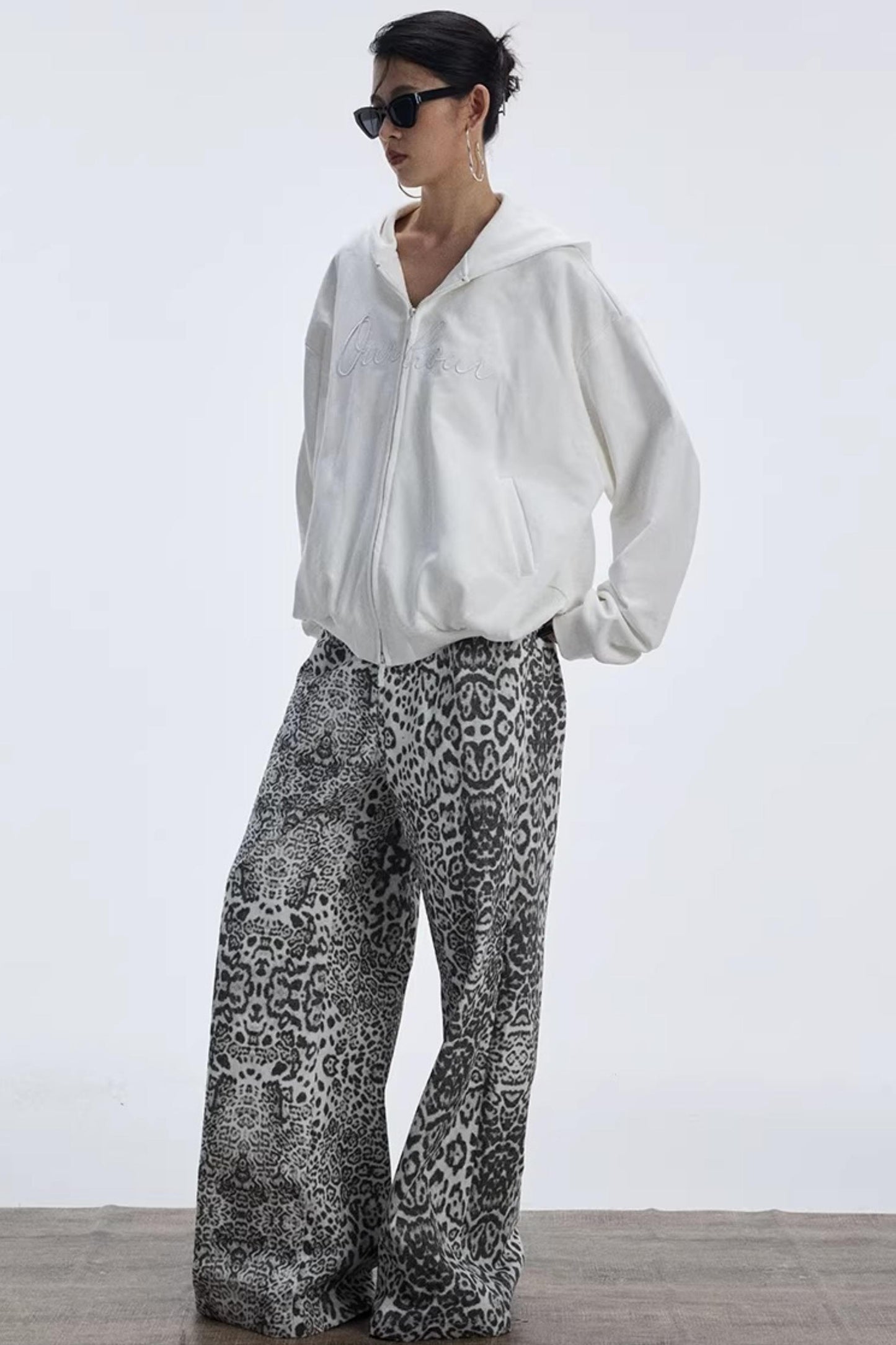 White Embroidered Hooded Jacket