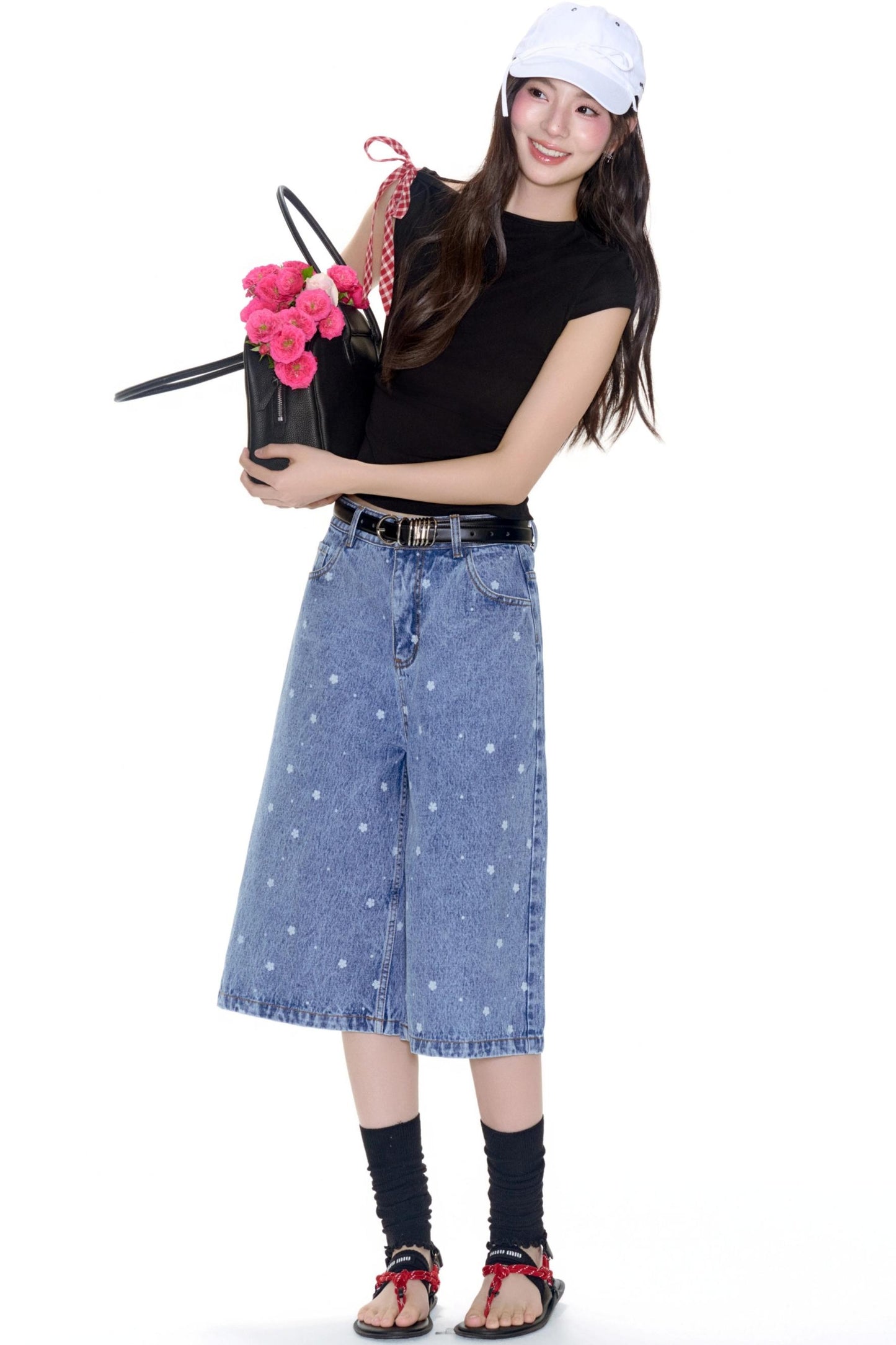 Floral Lace Camisole & Vintage Denim Set-Up