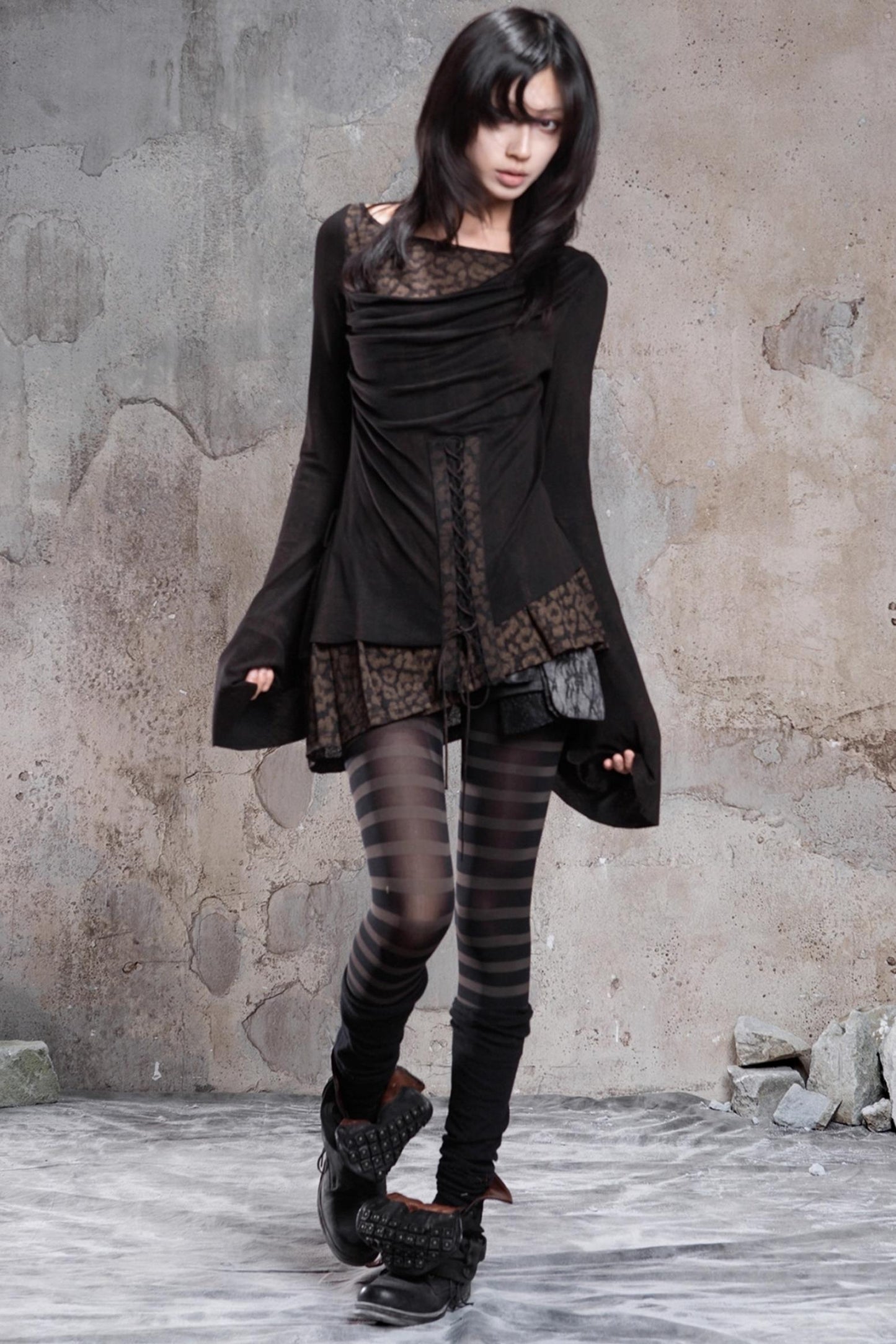 Knitted Contrast Patchwork Top