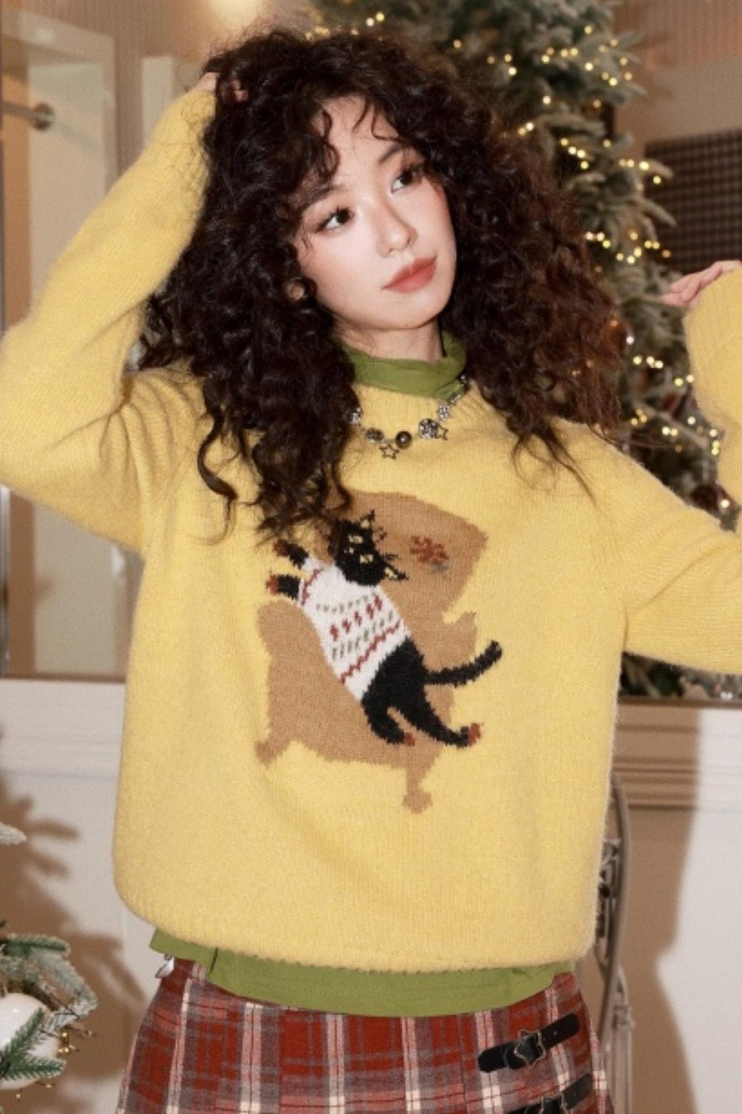 Mohair Room Cat Sweater Set-Up