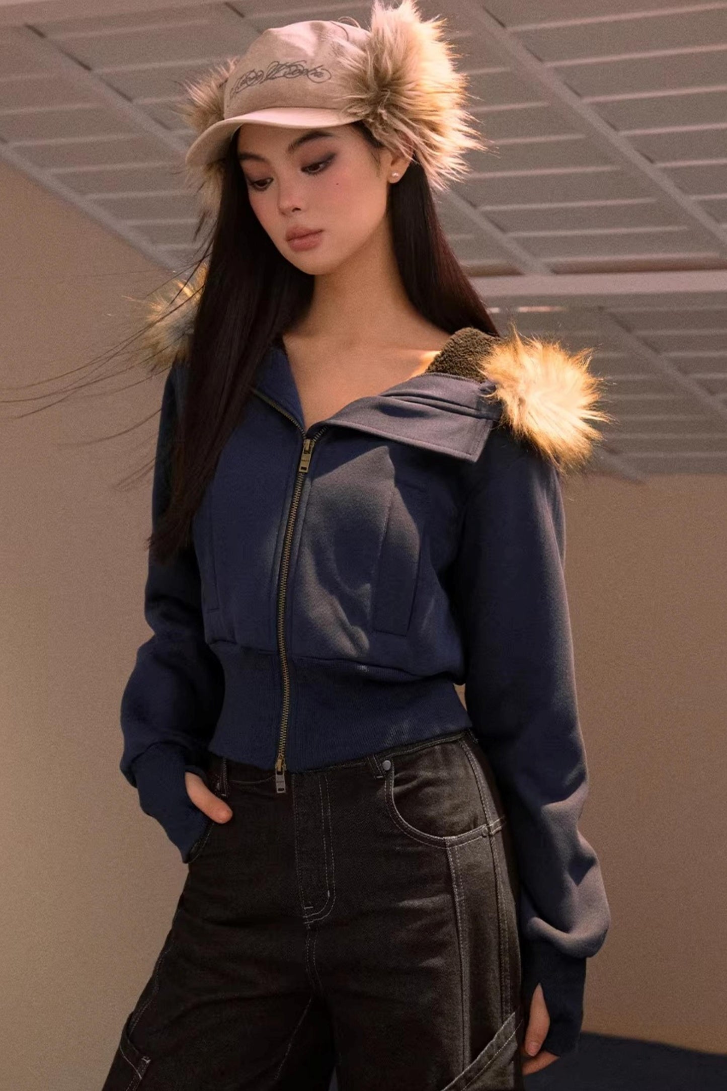 Fleece-Lined Hooded Jacket