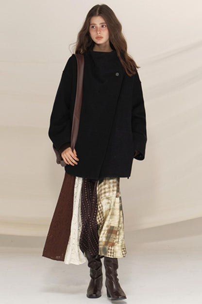 Silent Gallery Black Wool Coat