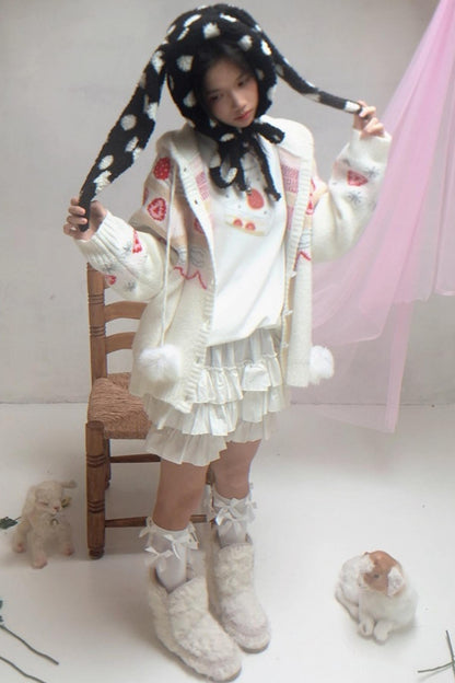 Happy Polka Dot Rabbit Ears Bow Hat