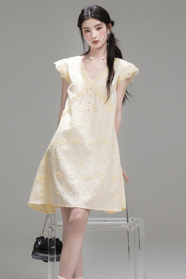 Floral V-Neck Skeleton Dress