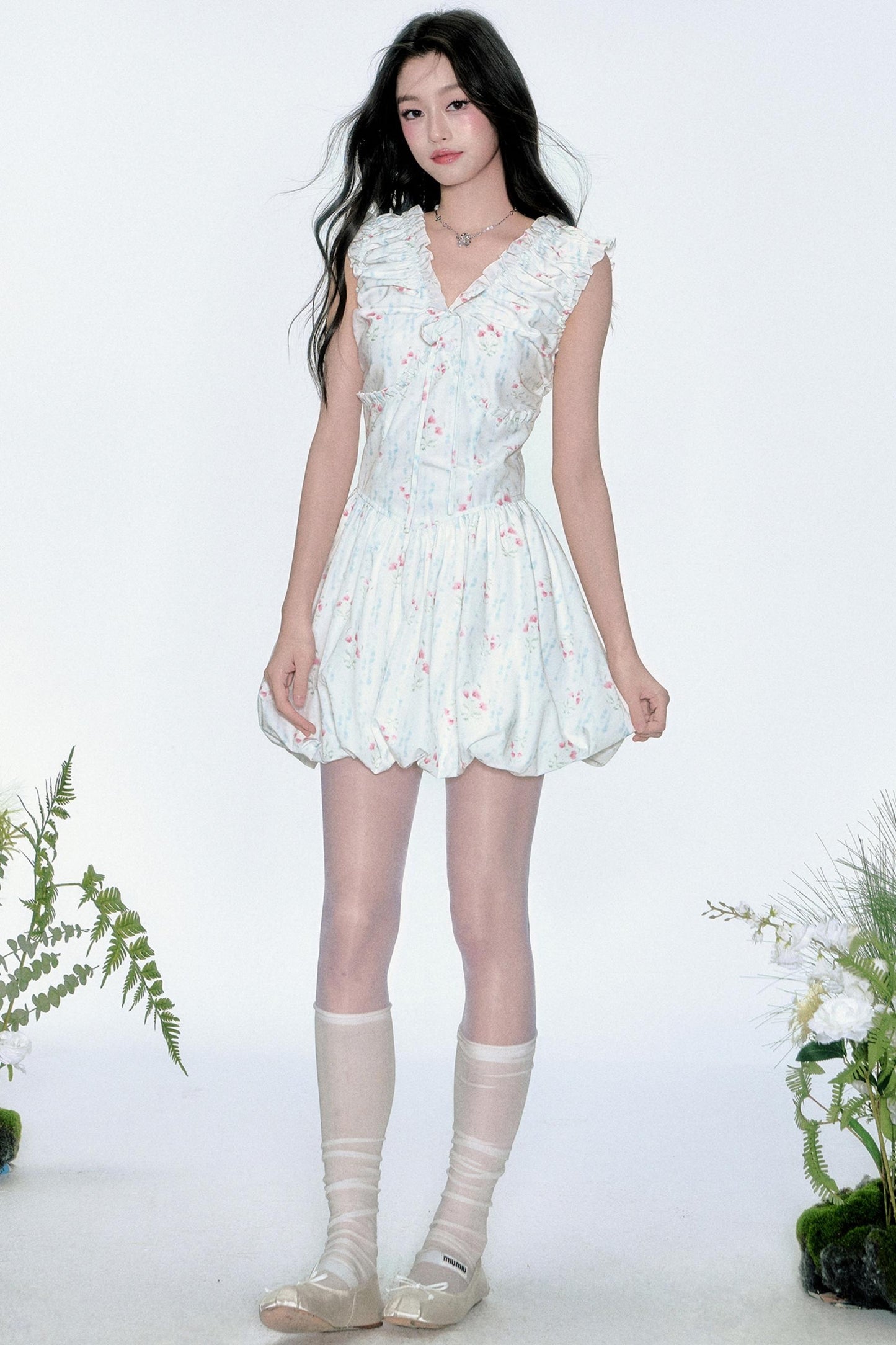 Blue Floral Resort Dress