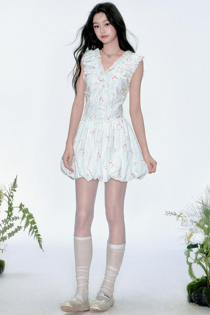 Blue Floral Resort Dress