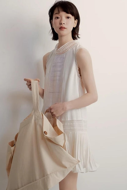 Textured Lace Pleat Dress