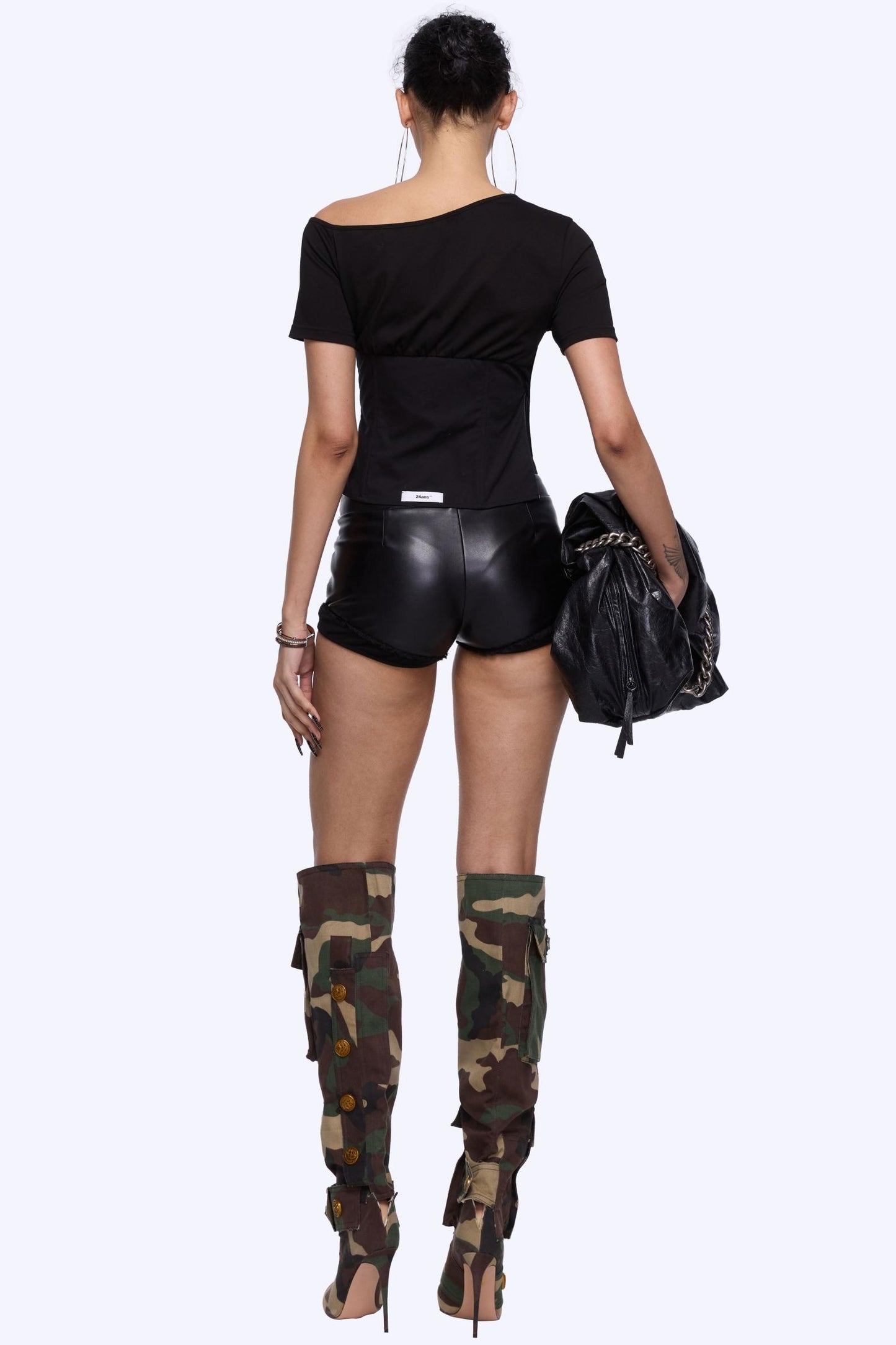 Contrast Tie-Waist Tee