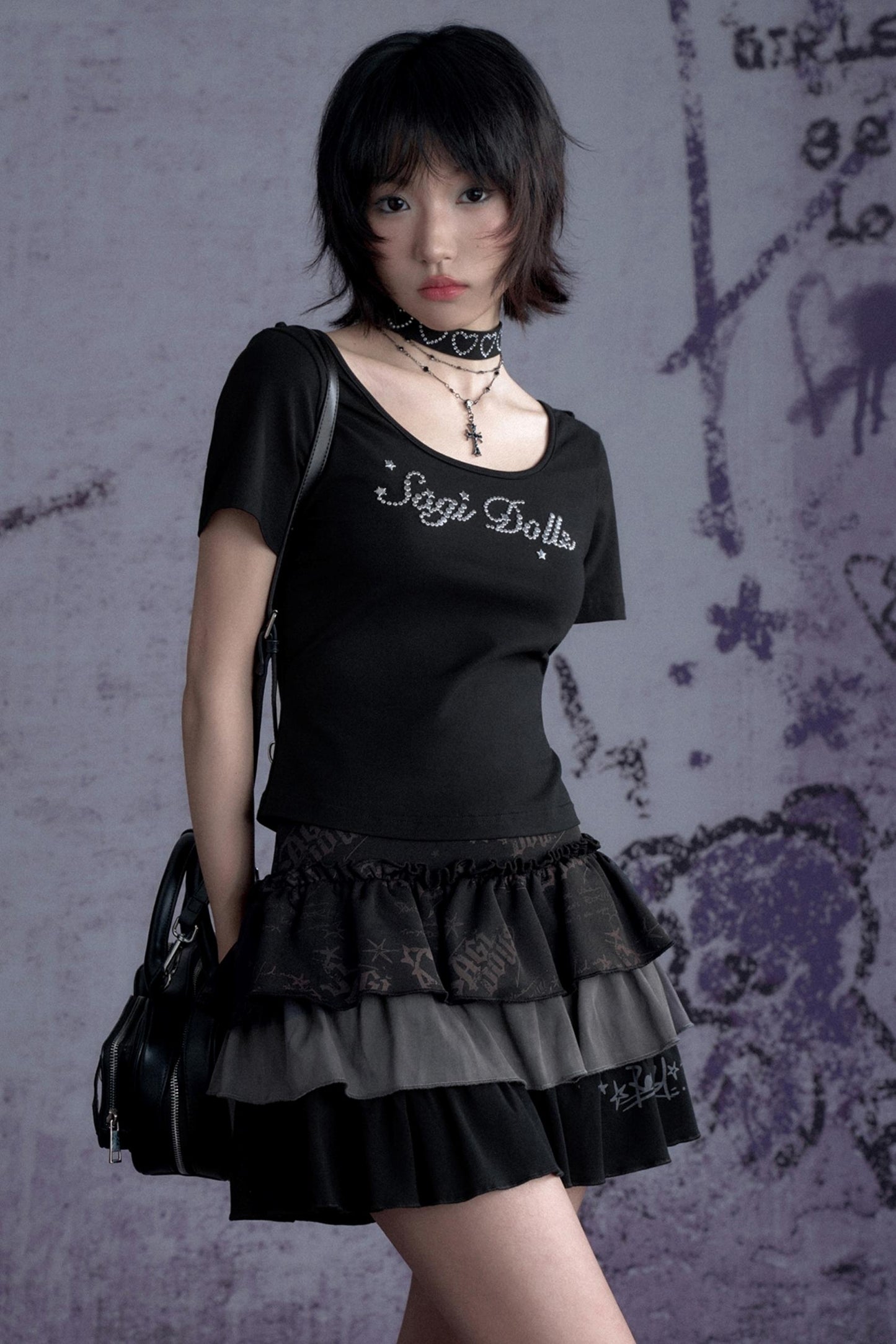 Black Graffiti Skirt